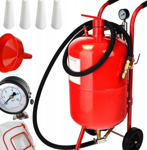 СИФОННА МАШИНА ДЛЯ ПІСКУ 76Л МОБІЛЬНА + 58 НАСАДОК + МАСКА + ФОНЕР