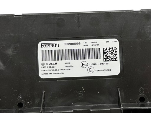 FERRARI PUROSANGUE 12 CILINDRI control unit module ECU 985508