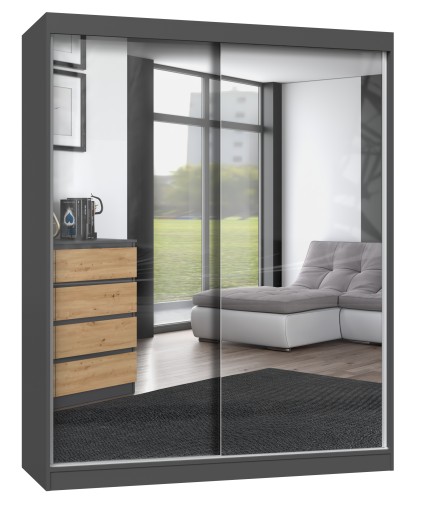 Шкаф-купе с зеркалом вместительный 160см