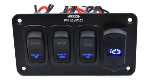 DX32-VOL-2USB - Панель перемикачів carling 3x зарядний пристрій 2xUSB