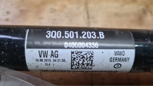 SKODA SUPERB III B8 (3V) semi-axis rear left 3Q0501203B