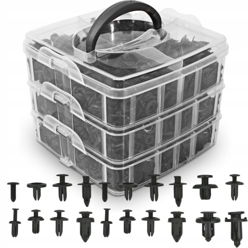 620szt. - НАБІР ЗАЖИМКІВ АВТОМОБІЛЬНИХ 620 ШТ