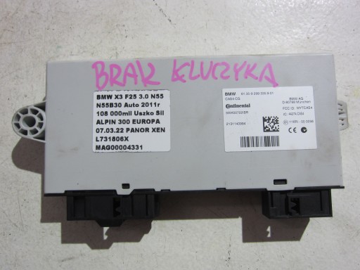 BMW X3 F25 F10 module control unit CAS 4 CAS4 9299335