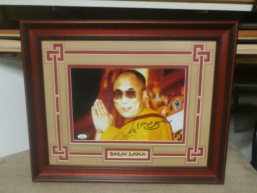 Dalai Lama Autograf w pięknej oprawie ! Unikat