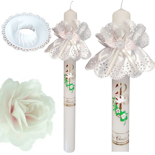 ХРЕСТИННА СВІЧКА ХРЕСТИНА + КРАПЕЛЬНИК ДІВЧИНКА ПДЗ