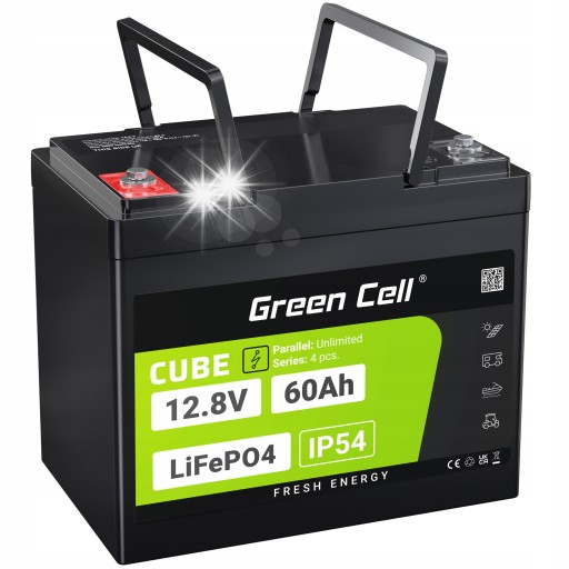 Літієва батарея po4 green cell 12.8v 60ah фотоелектричний човновий двигун