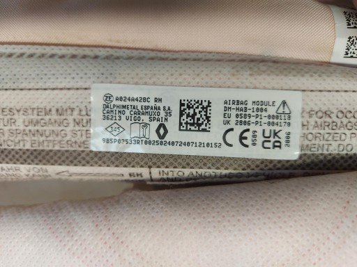 RENAULT Scenic E-Tech V 5 airbag roof airbag airbag right 985P03533R