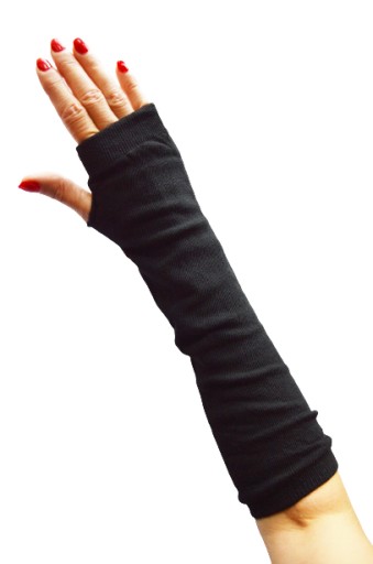 MITENKI długie rękawiczki bez palców czarne 9752698311 - Allegro.pl