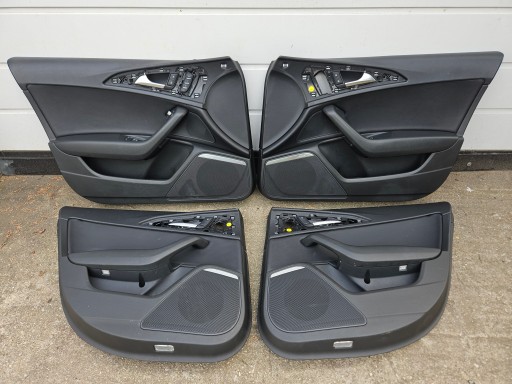 side upholstery door AUDI A6 C7 black leather BOSE AMBIENTE PODSWIETLENIE