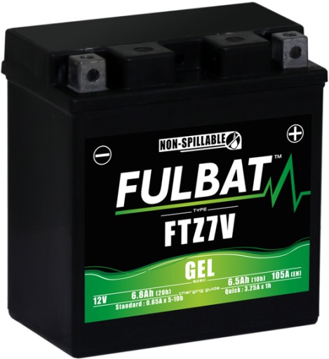 FTZ7V - Гелева батарея Fulbat YTZ7V 12V 6.8 Ah 105a