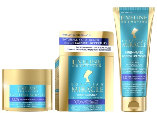 EGYPTIAN MIRACLE KRÉM NA TVÁR, TELO + KRÉMOVÁ MASŤ NA NOHY A NECHTY 50 ML