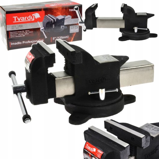 Ротаційні слюсарні лещата сталеві щелепи 125 мм