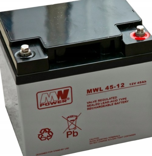 Акумуляторна батарея agm vrla mw power mwl 45ah 12v mwl45 mwl45-12 сигналізація ups
