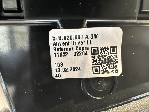 CUPRA LEON FORMENTOR grid air conditioning devices of the dashboard left 5FB820901A