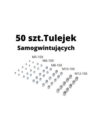 Самонарезающие втулки 50 шт.M5-M12