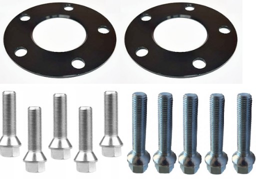 Прокладки чорні 5мм + Болти BMW MERCEDES 5x112 66.5