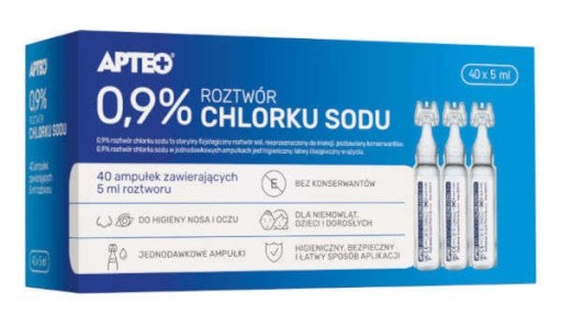 Аптео фізіологічний розчин ампула 40 шт х 5 мл