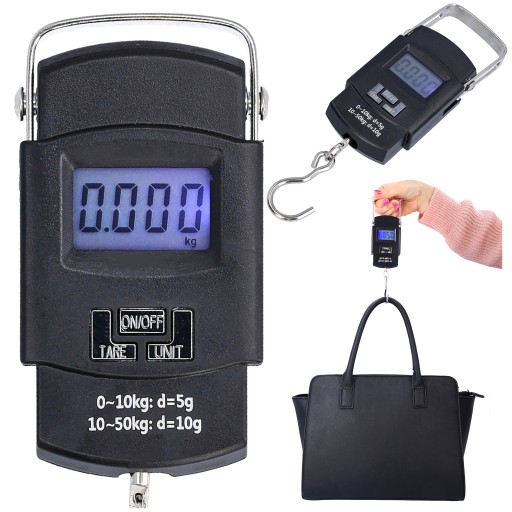💰 Mega Promocja! Waga Bagażowa 50kg HAKOWA LCD – Idealna do Torby i na Ryby!