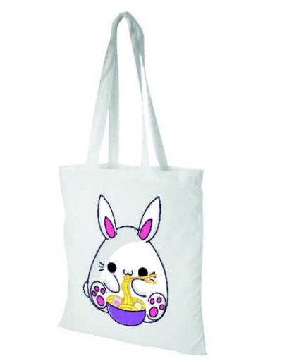 Bunny Ramen nákupná taška biela