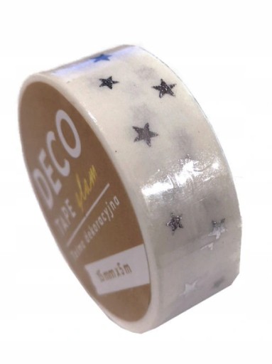 Стрічка декоративна Interdruk Glam 15мм х 5м золоті зірки