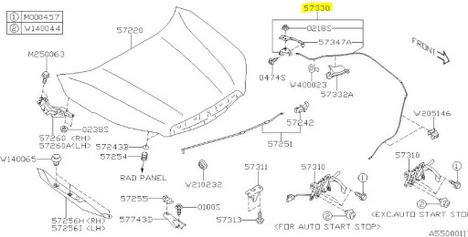 57330SJ010 - ТРОС ТРОС ОТКРЫВАНИЯ КАПОТА FORESTER V 2018-