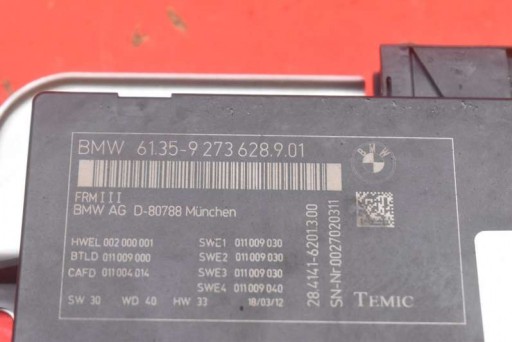 control unit module of the lights 9273628 BMW F10 F11 2.0 TWINPOWER TURBO 09-13