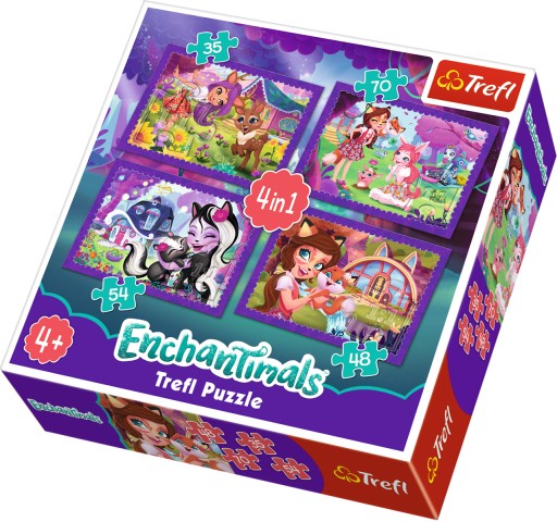 Puzzle 4w1 Zabawa z pupilami 34305 (5900511343052) • Cena, Opinie