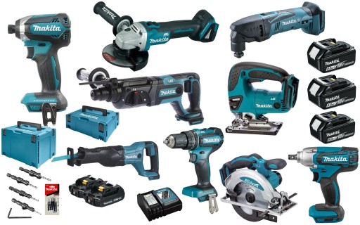 MAKITA 9PCS комбо набор инструментов 18V 5хаккумулятор