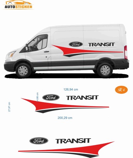 НАКЛЕЙКИ НАКЛЕЙКИ ШПОН АВТОБУС FORD TRANSIT МОДЕЛЬ 06