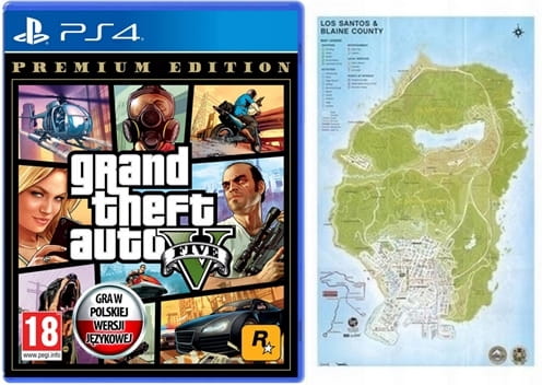 Grand Theft Auto V GTA 5 Premium Edition Sony PlayStation 4 PS4 Complete w/  Map