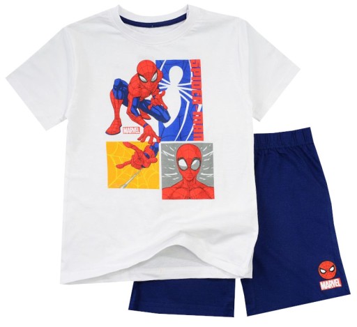 PYŽAMO CHLAPČENSKÁ PYŽAMO krátky rukáv šortky SPIDER-MAN biela 128 R315G