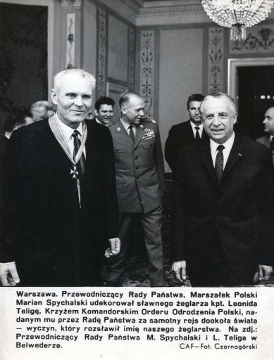 Marian Spychalski i Leonid Teliga w Belwederze