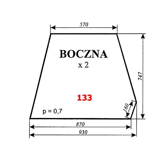 0133 - Бічне вікно С-360 чеська кабіна (новий тип)