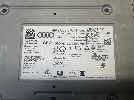 AUDI A6 A7 A8 Q7 Q8 control unit CENTRALNY 4M2035070H