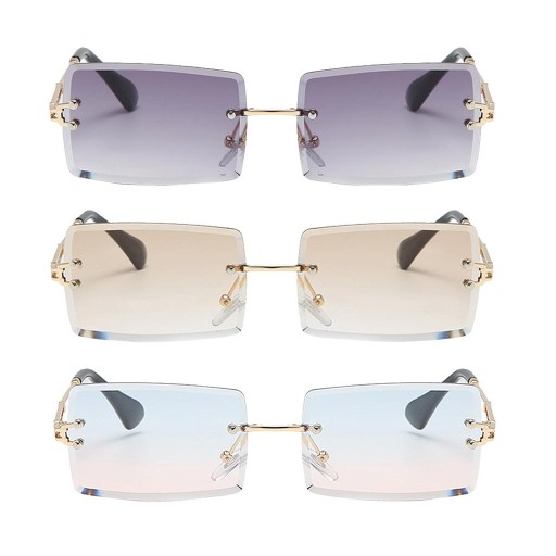 Модні сонцезахисні окуляри у формі ретро прямокутника з 3 предметів