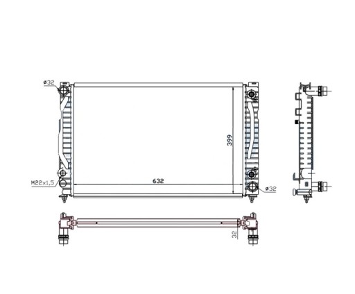 8D0.121.251.L - РАДІАТОР VW PASSAT B5 96- 8D0121251L
