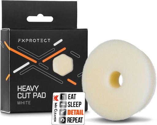 FX PROTECT Heavy Cut Pad Polerski Twarda Gąbka White 75/90 mm