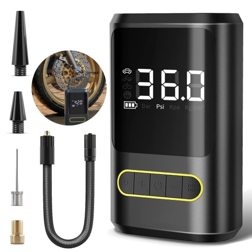 АВТОМОБИЛЬНЫЙ КОМПРЕССОРНЫЙ НАСОС 50 Вт КОМПРЕССОРНАЯ АККУМУЛЯТОРНАЯ БАТАРЕЯ POWERBANK LCD