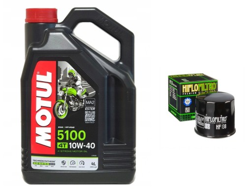 МАСЛО MOTUL ESTER 5100 4T 10W40 4L + ФІЛЬТР HF138