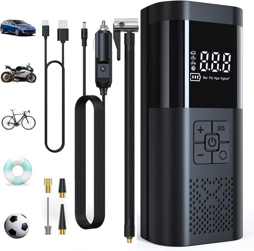 КОМПРЕССОР ВОЗДУШНЫЙ НАСОС ДЛЯ АВТОМОБИЛЬНЫХ ШИН МЯЧ 150 PSI