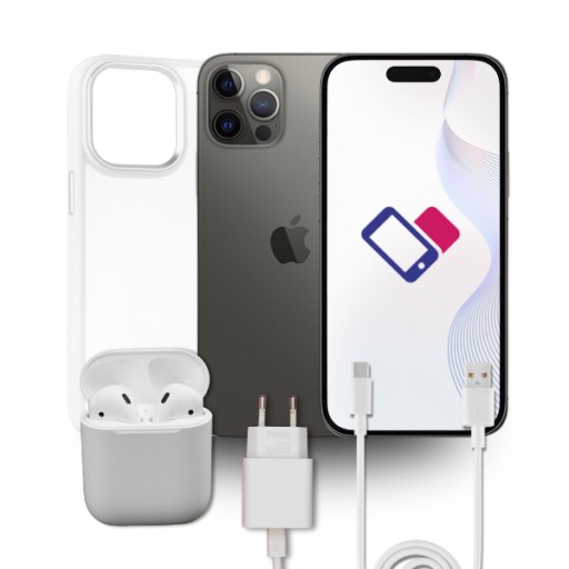 APPLE IPHONE 12 PRO MAX 256GB | ETUI + SZKŁO + SŁUCHAWKI | BATERIA