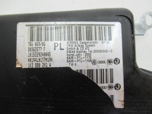 seat airbag right VW GOLF V 5