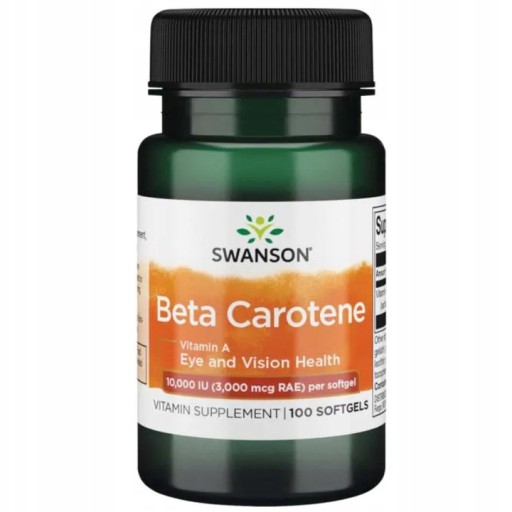 Swanson Beta Carotene Beta Karoten 3000mcg 10000 IU Witamina A 100 kaps