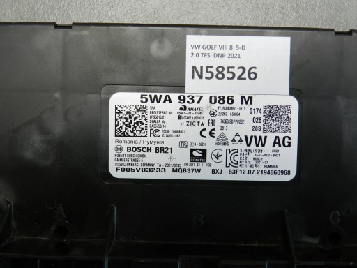 VW Golf VIII 8 comfort control unit 5WA937086M