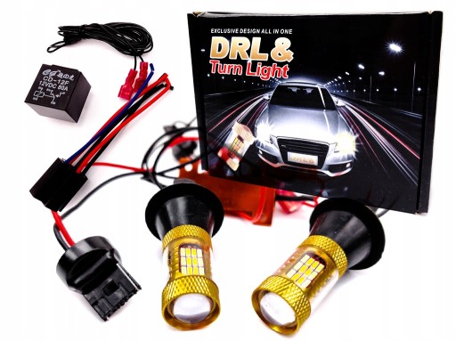 2w1 - Поворотники + денні ходові вогні LED 2в1 DRL PY27W P27 / 7W