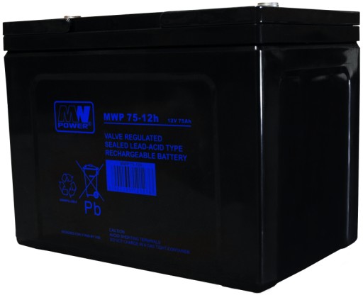 Акумулятор agm акумулятор vrla живлення mwp 75ah 12v mwp75 mwp75-12h ups транспортні засоби