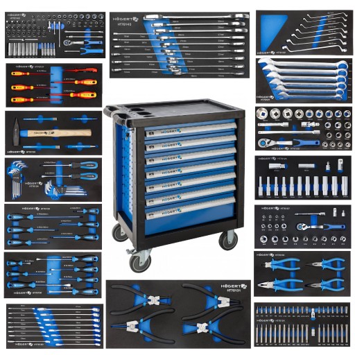 Тележка для инструментов Hogert с оборудованием 252 elem.
