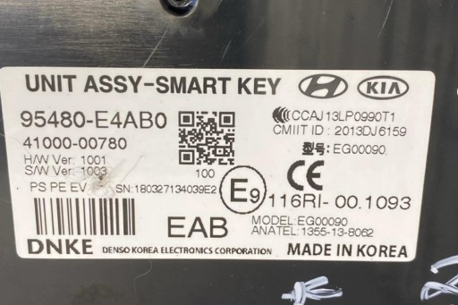 Інші модулі kia soul iii (sk3) 95480e4ab0 0.0l електрика 2018р.