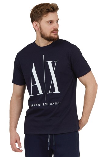 ARMANI EXCHANGE Granatowy t-shirt męski z logo XL