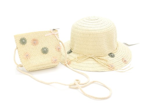 ДИТЯЧА ДІВЧАЧКА СОЛОМ'ЯНИЙ КЕЛЮХ + СУМКА